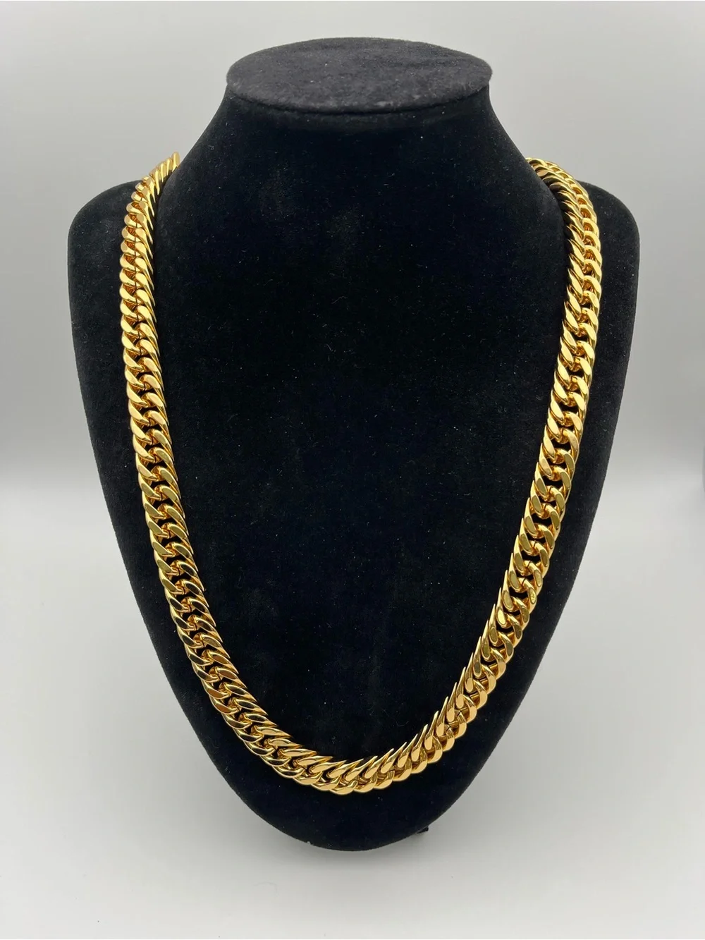 Men's 24”, Gold over Stainless Curb Chain Necklace